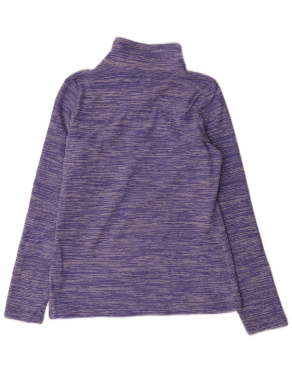 Suéter de lã feminino Mountain Warehouse com zíper e gola UK 10 pequeno roxo manchado