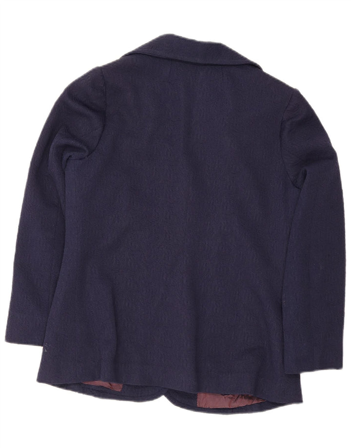 Jaqueta Blazer Feminina Vintage com 3 Botões Reino Unido 14 Azul Marinho Médio