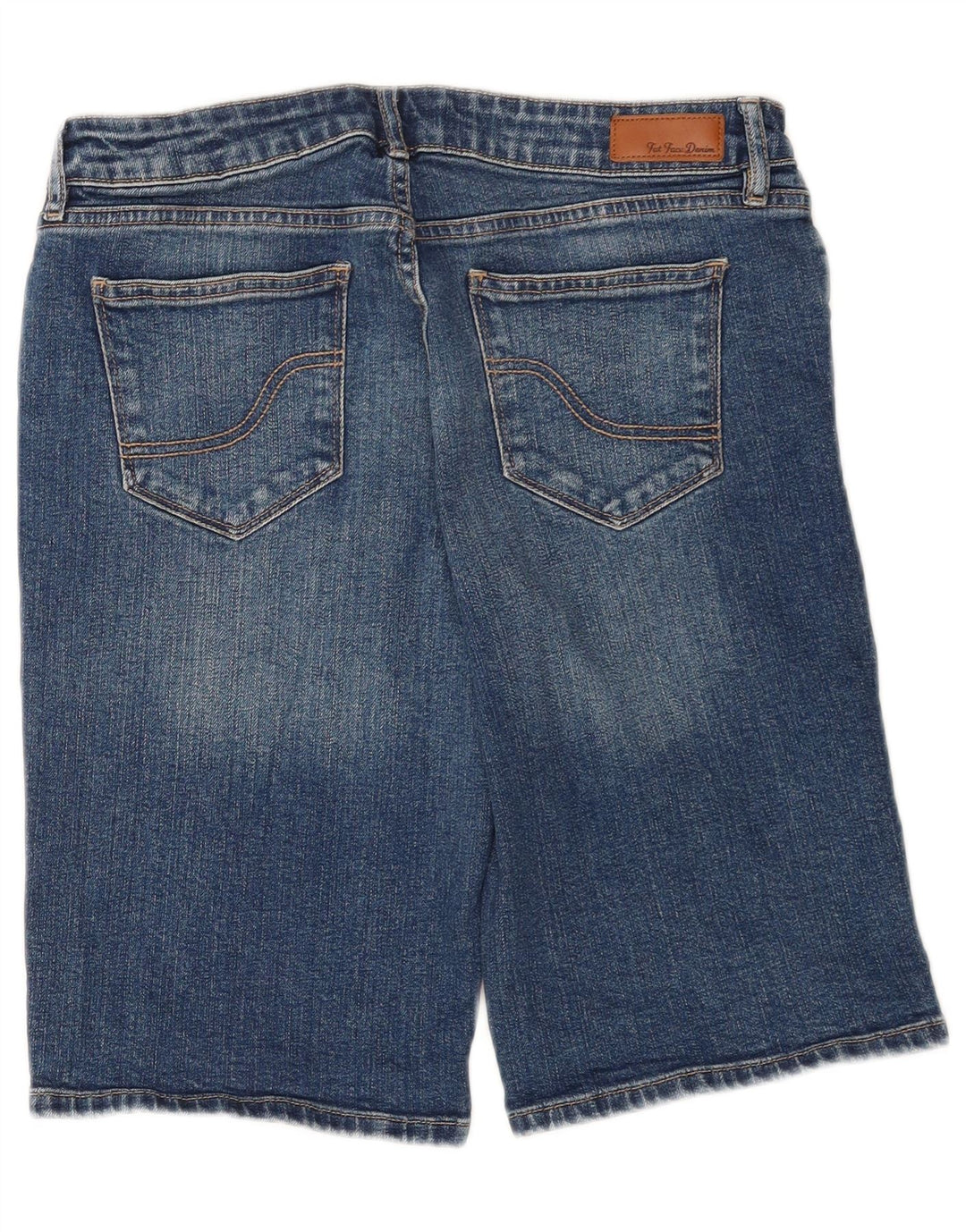 Bermuda jeans feminina Fat Face UK 12 médio W30 algodão azul