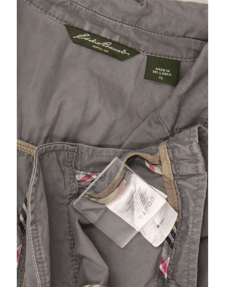 Jaqueta blazer feminina Eddie Bauer com 2 botões Reino Unido 18 XL algodão cinza