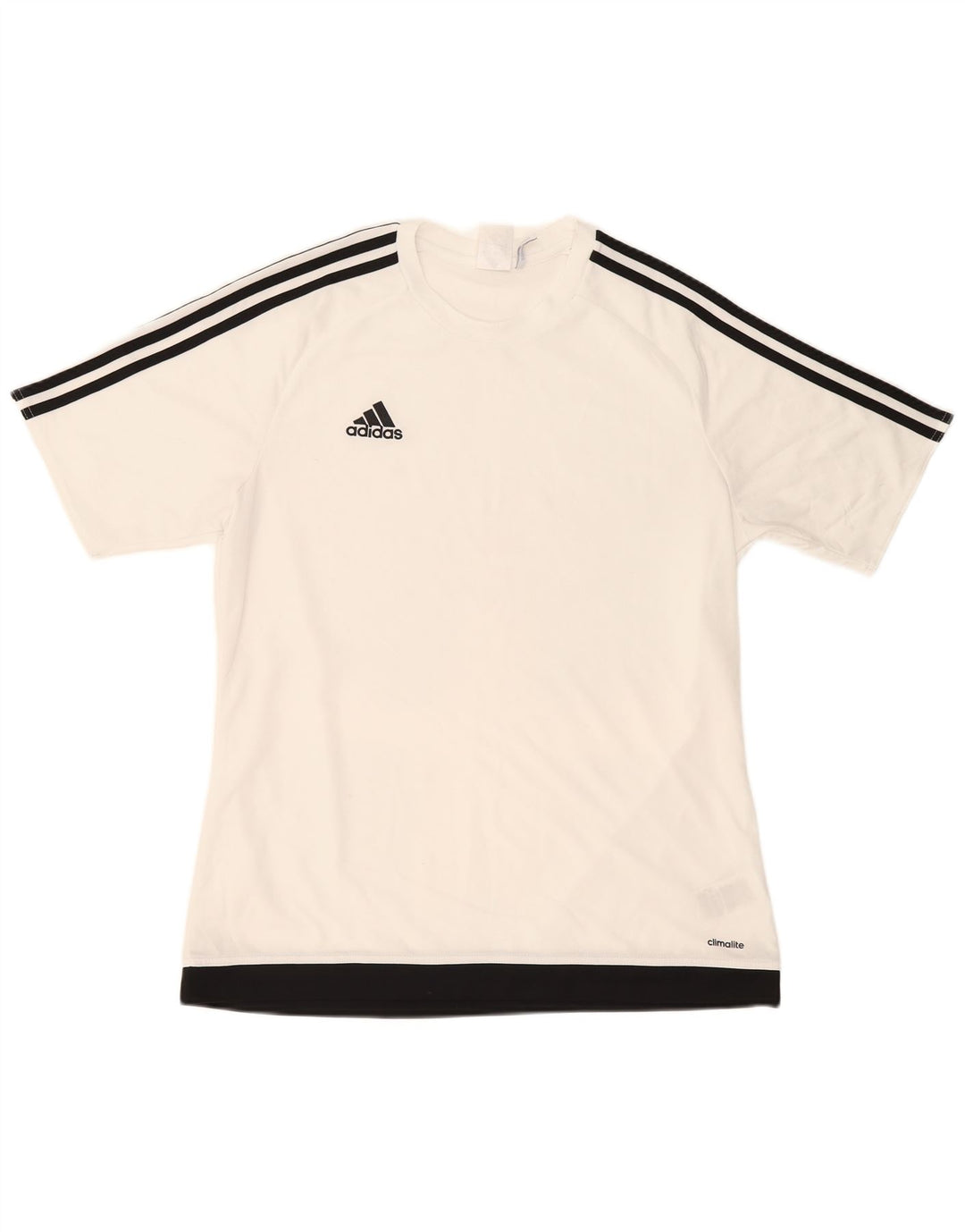 ADIDAS Mens Climalite T-Shirt Top Grande Branco Colourblock Poliéster