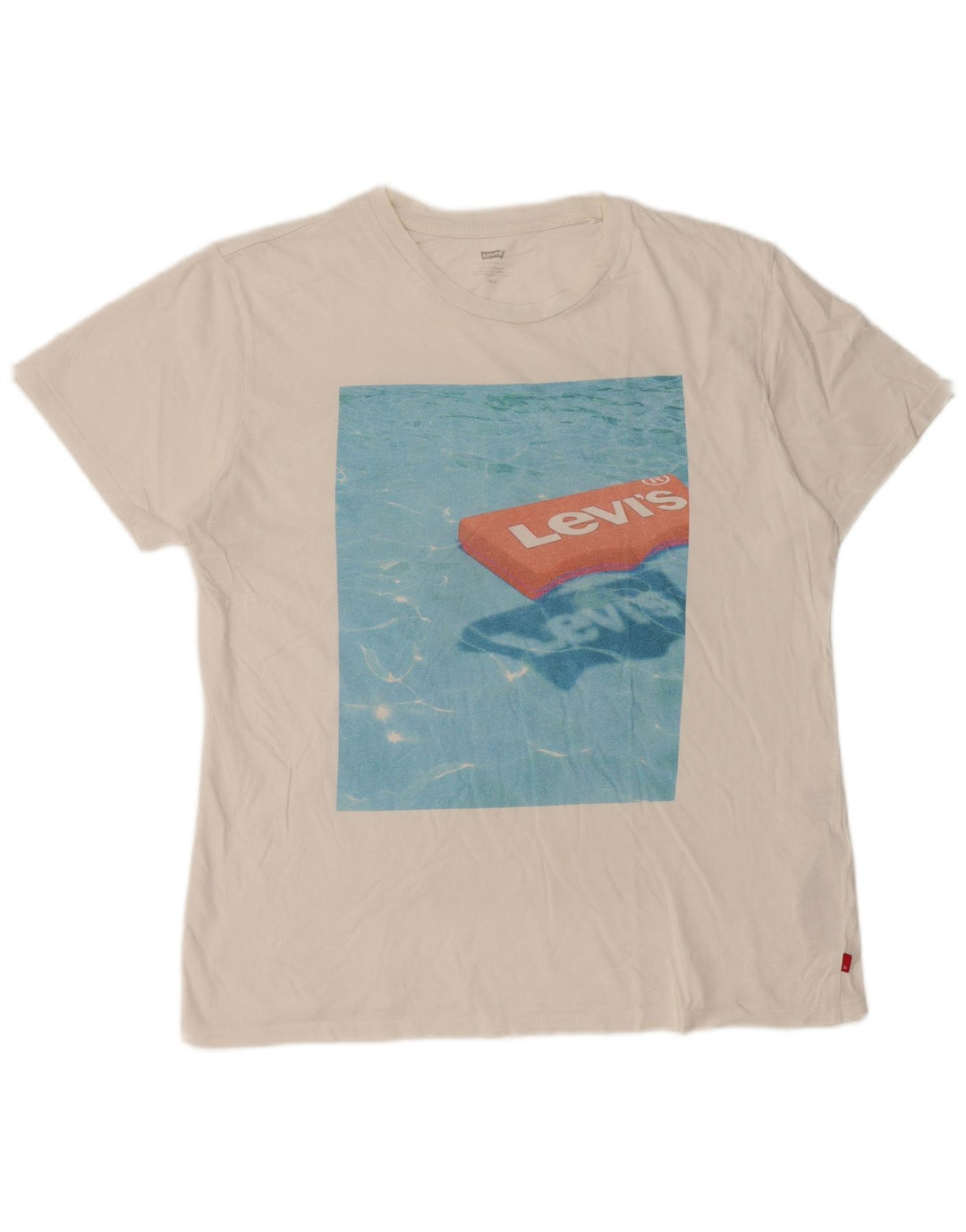 Camiseta feminina gráfica Levi's UK 16 grande algodão branco