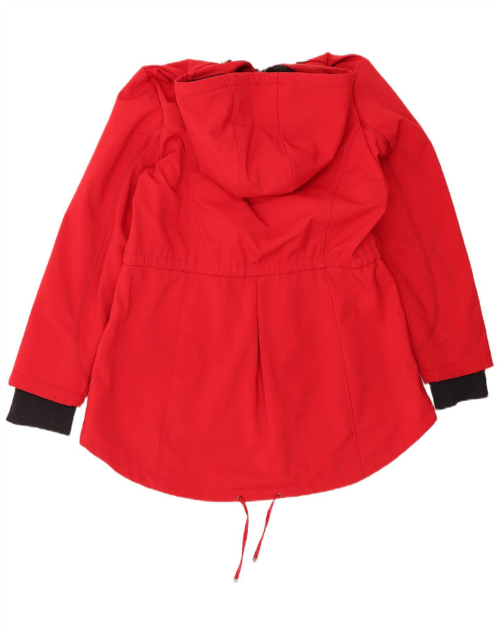 Jaqueta Parka com capuz feminina French Connection UK 18 XL poliéster vermelho