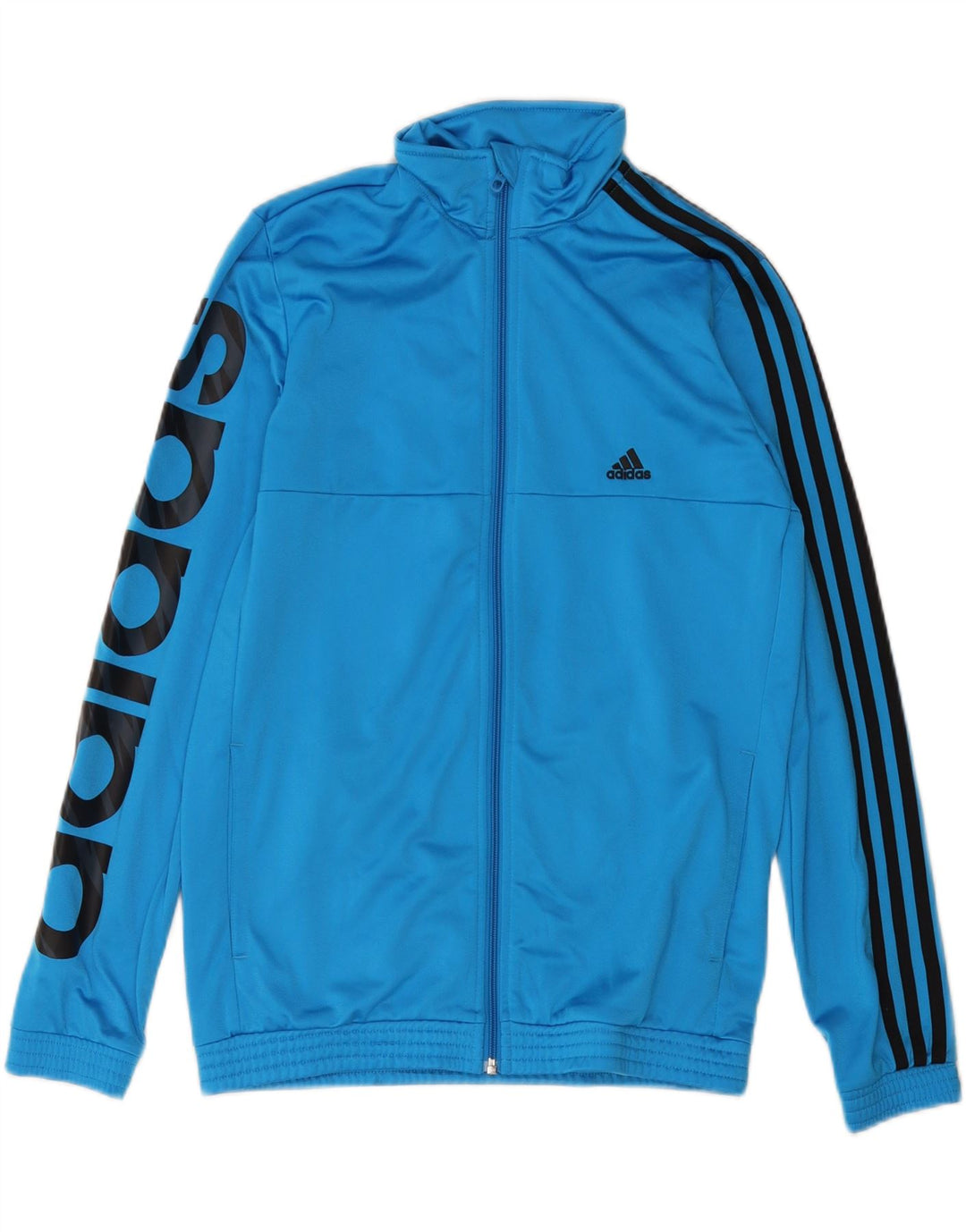 ADIDAS Mens Graphic Tracksuit Top Jaqueta Pequena Azul Poliéster