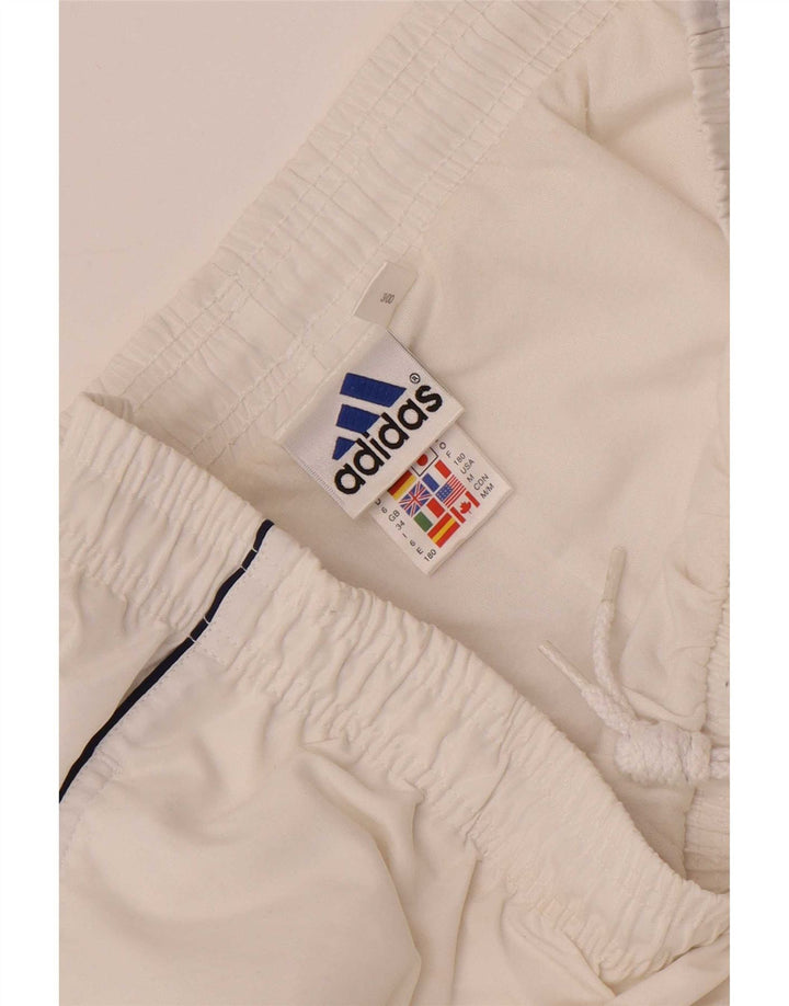 Calça de treino masculina Adidas grande poliéster branco