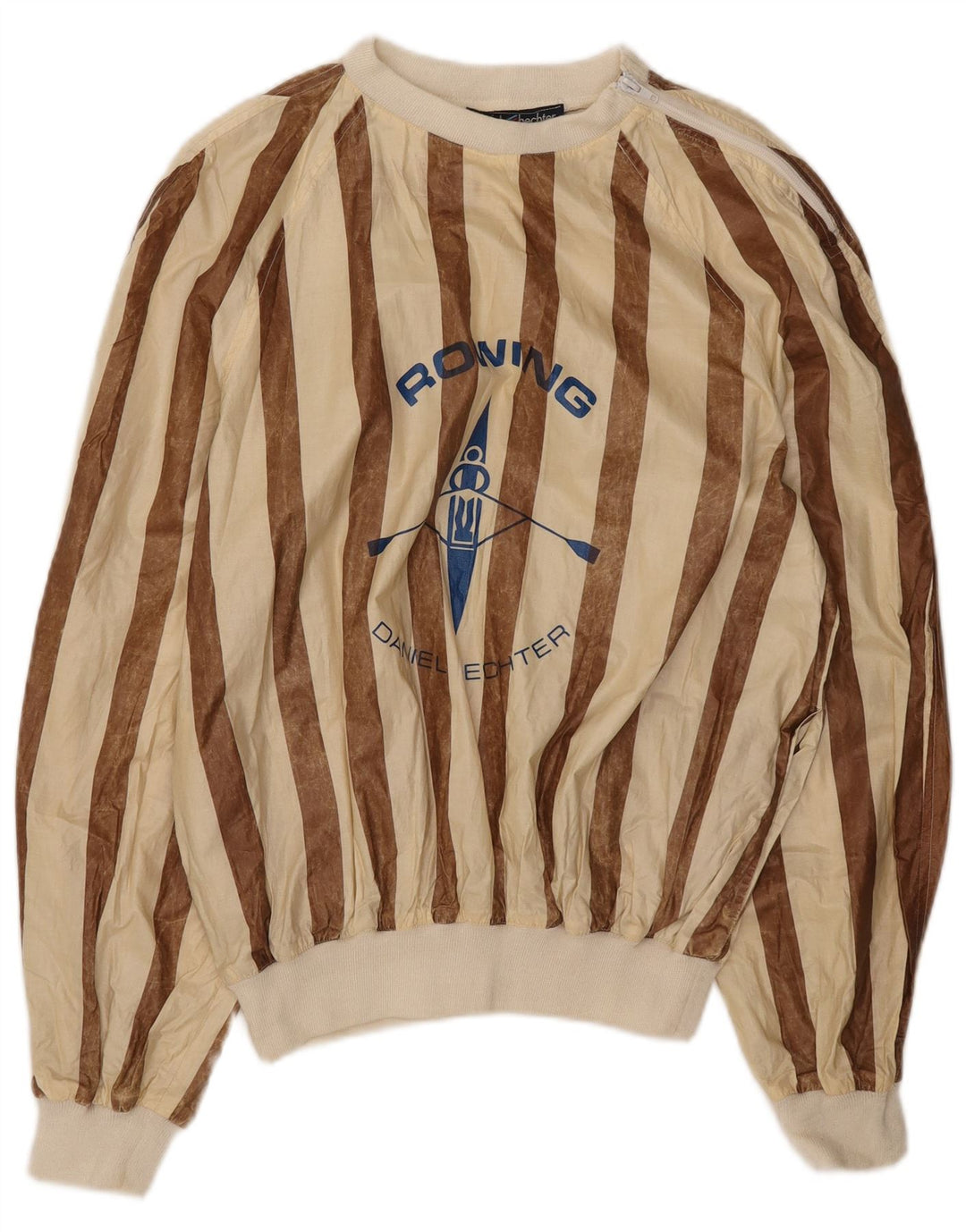 Daniel Hechter moletom gráfico masculino Jumper IT 52 listrado bege grande