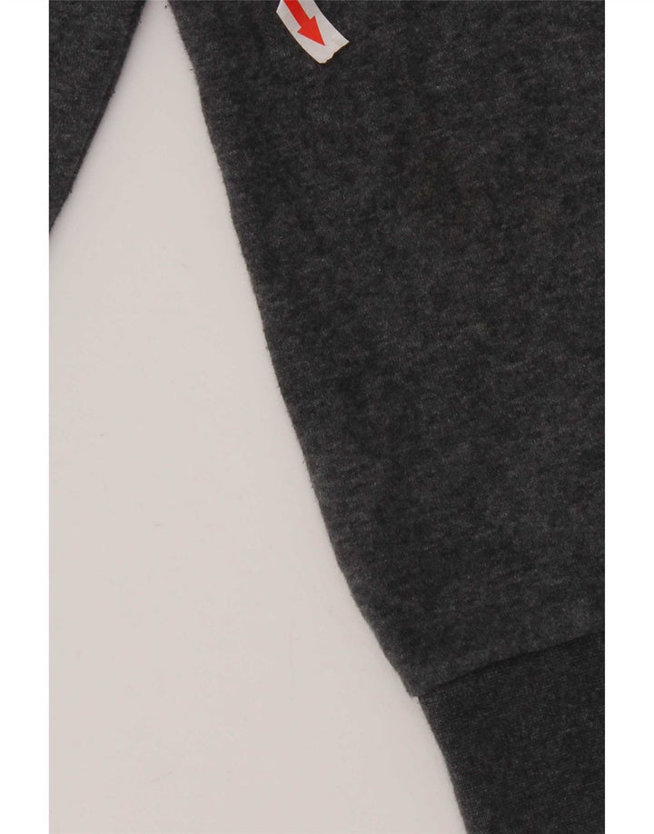 Adidas masculino zip moletom com capuz grande algodão cinza