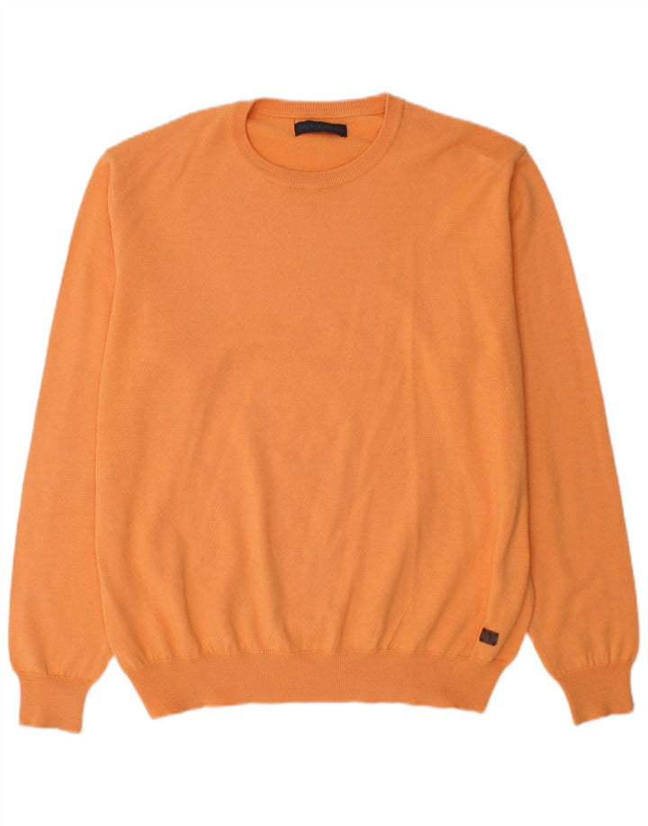 Suéter masculino Trussardi com gola redonda e lã laranja XL
