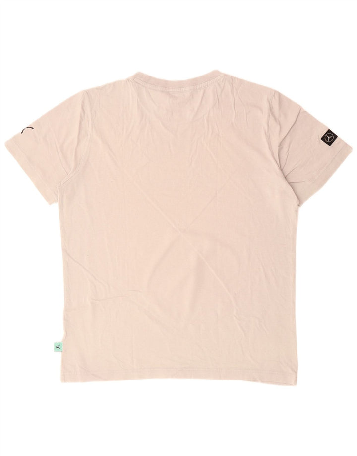 Camiseta masculina PUMA com estampa gráfica pequena de algodão cinza