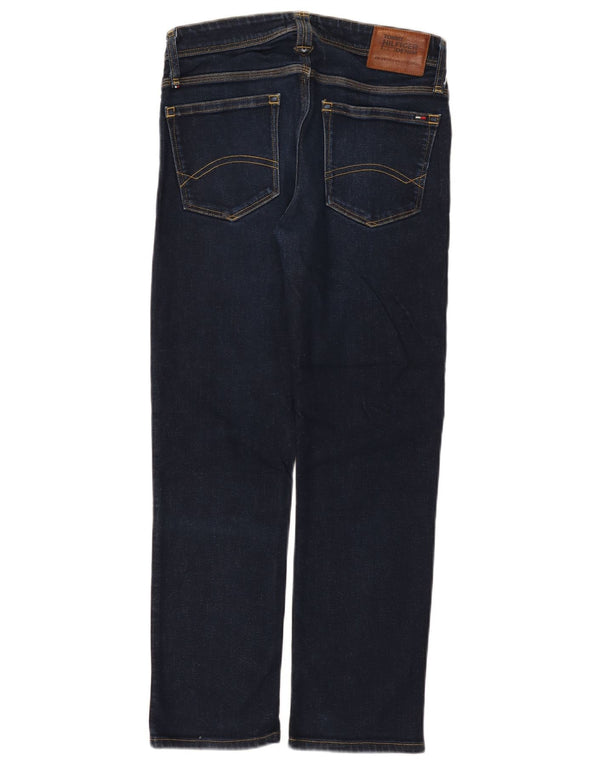 Jeans retos masculinos Tommy Hilfiger W32 L28 algodão azul marinho