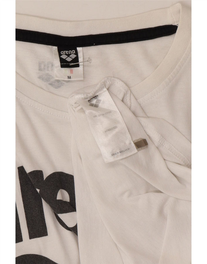 Arena Camiseta masculina gráfica Top médio algodão branco