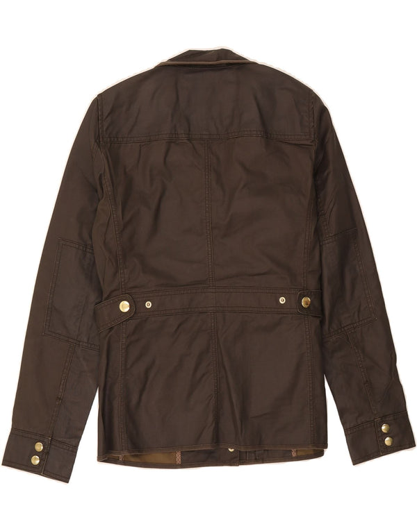 J. CREW Womens Utility Jacket UK 10 Small Brown Cotton