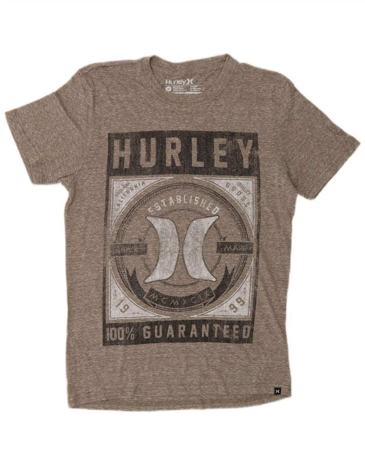 Camiseta masculina HURLEY com ajuste premium gráfico cinza médio manchado