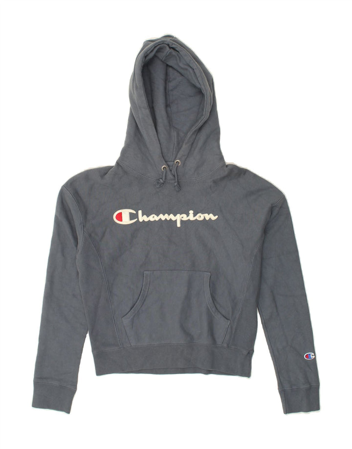 CHAMPION Mens Graphic Hoodie Jumper XS Grey Cotton Vintage Champion and Second-Hand Champion from Messina Hembry 