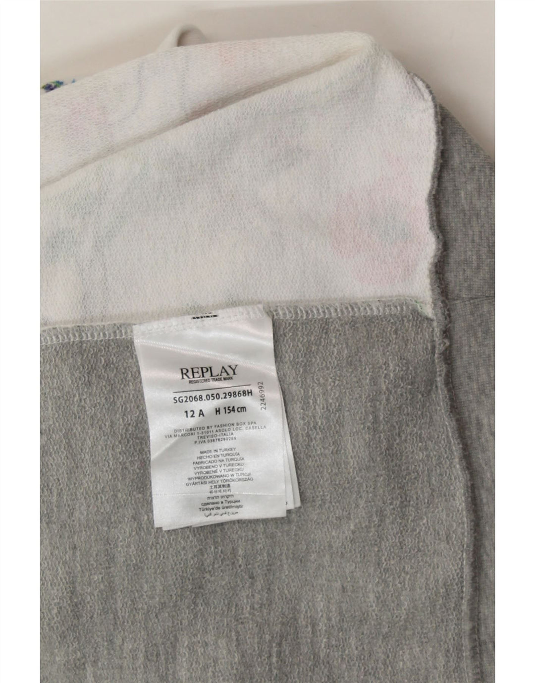 REPLAY Girls Sweatshirt Jumper 11-12 Years White Floral Cotton Vintage Replay and Second-Hand Replay from Messina Hembry 