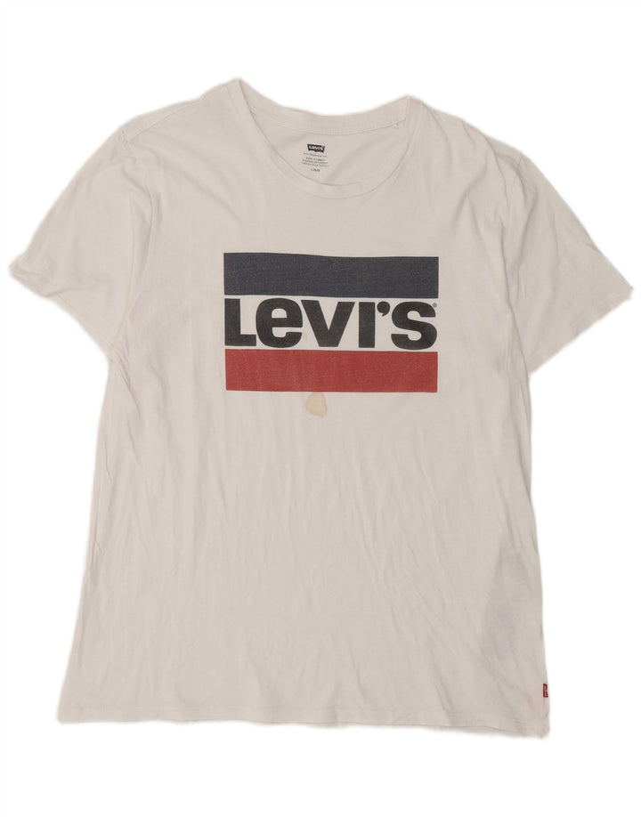 Camiseta gráfica masculina Levi's Top grande de algodão branco