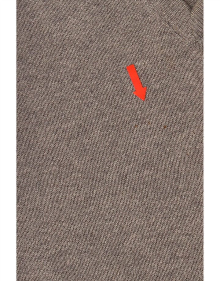 Suéter masculino Marks & Spencer regular fit com decote em V cinza médio