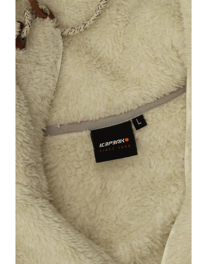 Jaqueta de lã feminina Icepeak UK 16 grande poliéster branco