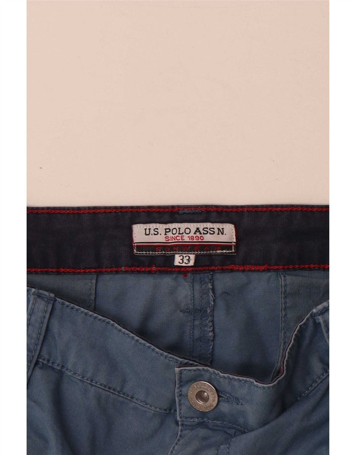 US Polo Assn. Shorts Chino Masculino W33 Algodão Azul Médio