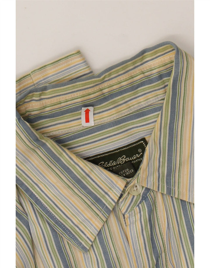 Camisa masculina de flanela EDDIE BAUER grande algodão listrado multicolorido