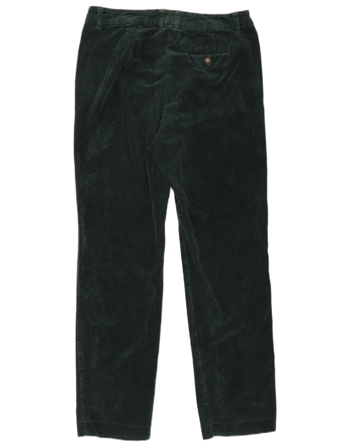 Calça feminina de veludo cotelê Pendleton US 12 grande W32 L31 algodão verde