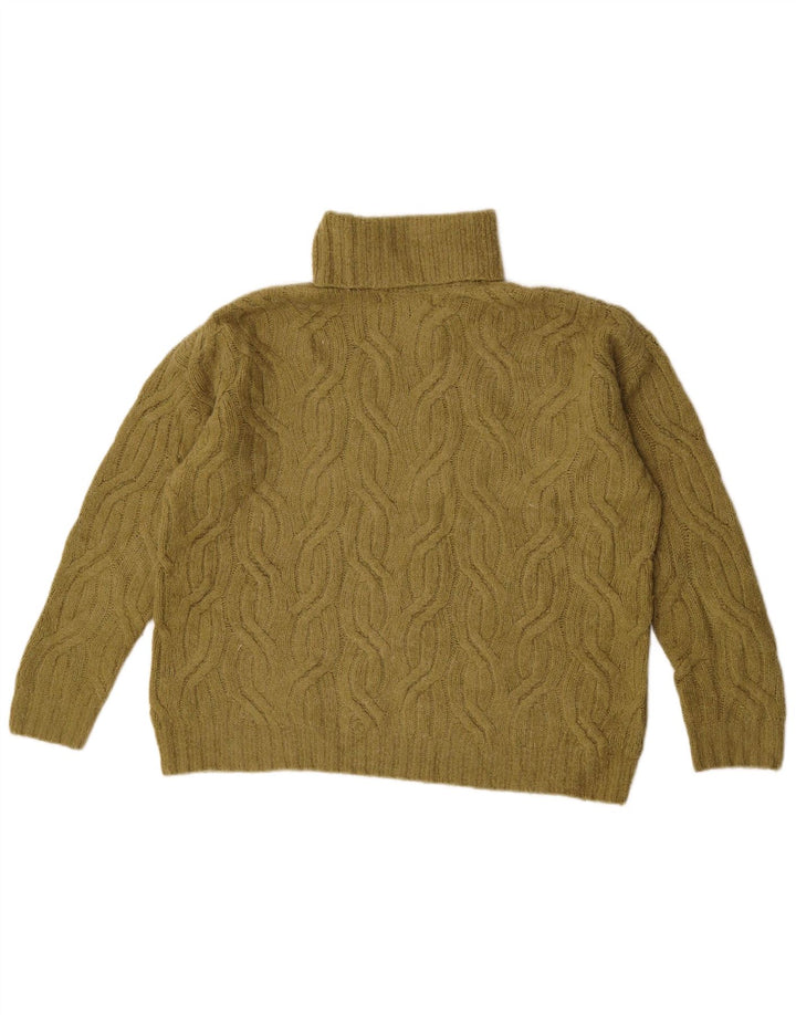 Suéter feminino Marks & Spencer com gola redonda Reino Unido 14 acrílico cáqui médio