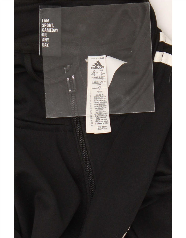 Adidas Womens Tracksuit Top Jacket UK 16/18 Grande Preto Poliéster