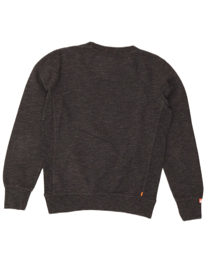 Superdry moletom masculino jumper médio cinza algodão manchado