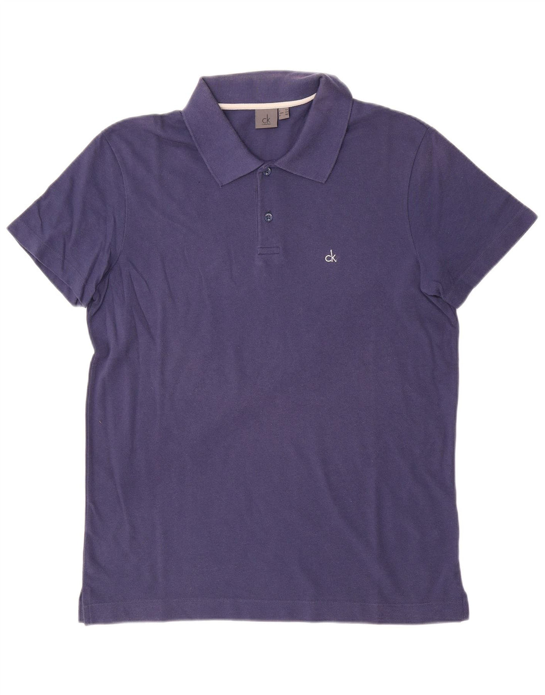 CALVIN KLEIN Mens Polo Shirt IT 50 Medium Navy Blue Cotton