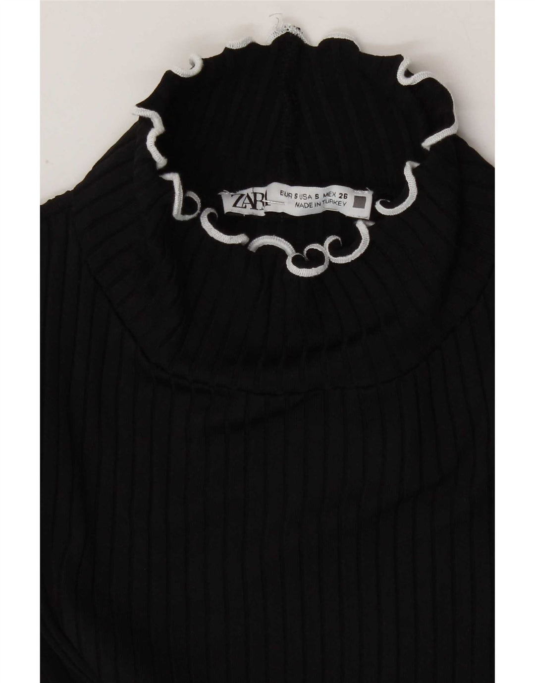 Blusa feminina Zara Top UK 8 pequena poliamida preta
