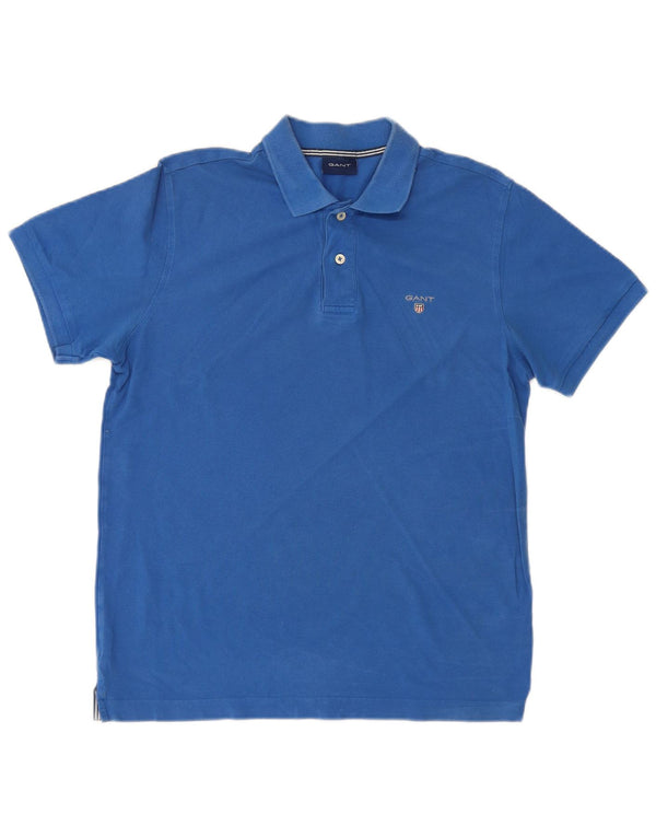 Camisa polo masculina Gant médio algodão azul