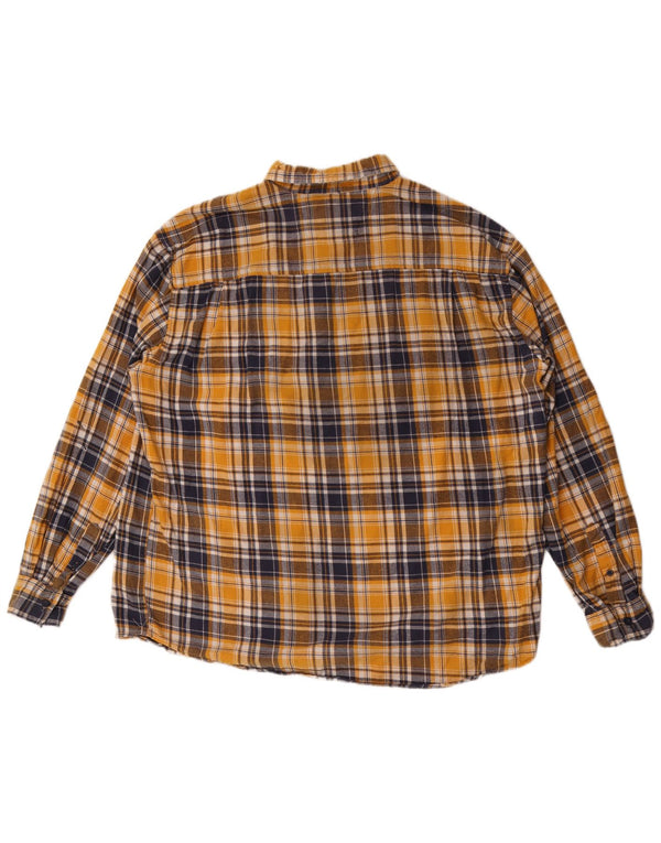 Camisa masculina de flanela Atlas For Men 2XL algodão xadrez amarelo