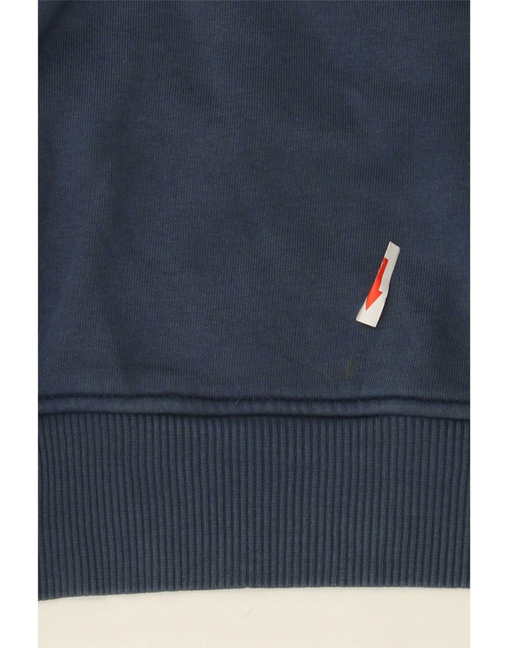 Suéter com capuz gráfico masculino The North Face algodão azul médio
