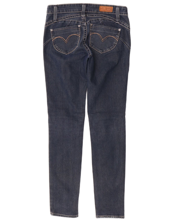 Jeans skinny feminino de cintura baixa Levi's W26 L29 algodão azul marinho