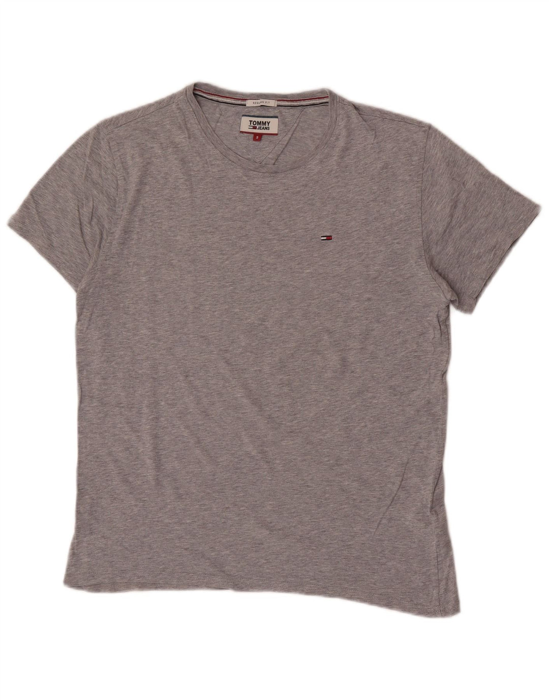 Tommy Hilfiger Camiseta masculina regular fit top pequeno algodão cinza