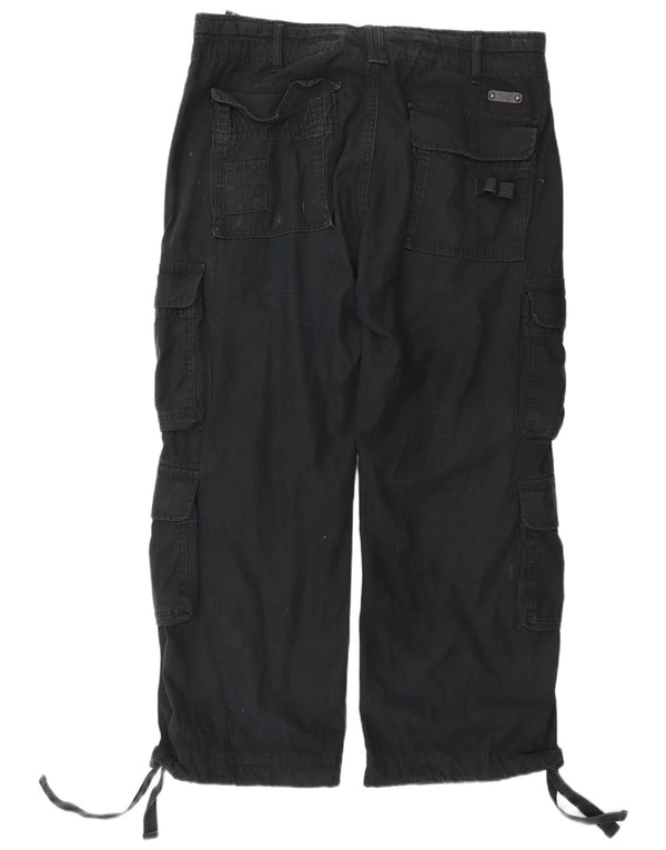 Brandit Mens Straight Regular Cargo Shorts XL W38 L28 Algodão Preto