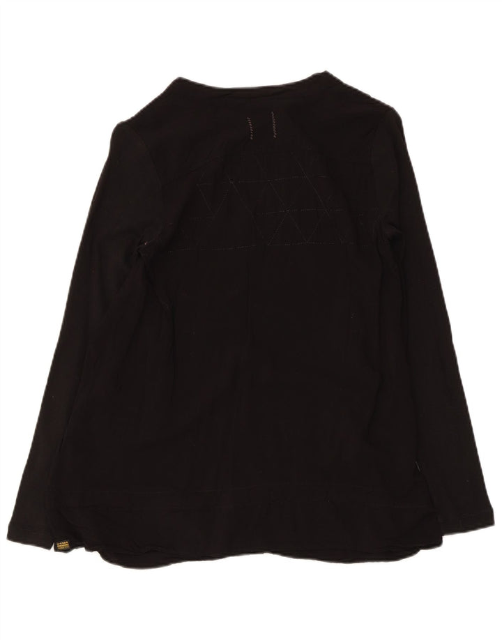 Top feminino G-Star manga comprida UK 6 XS preto viscose