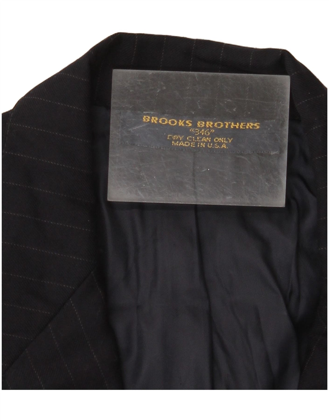 Jaqueta BROOKS BROTHERS masculina 346 Blazer Reino Unido 38 risca de giz azul marinho médio
