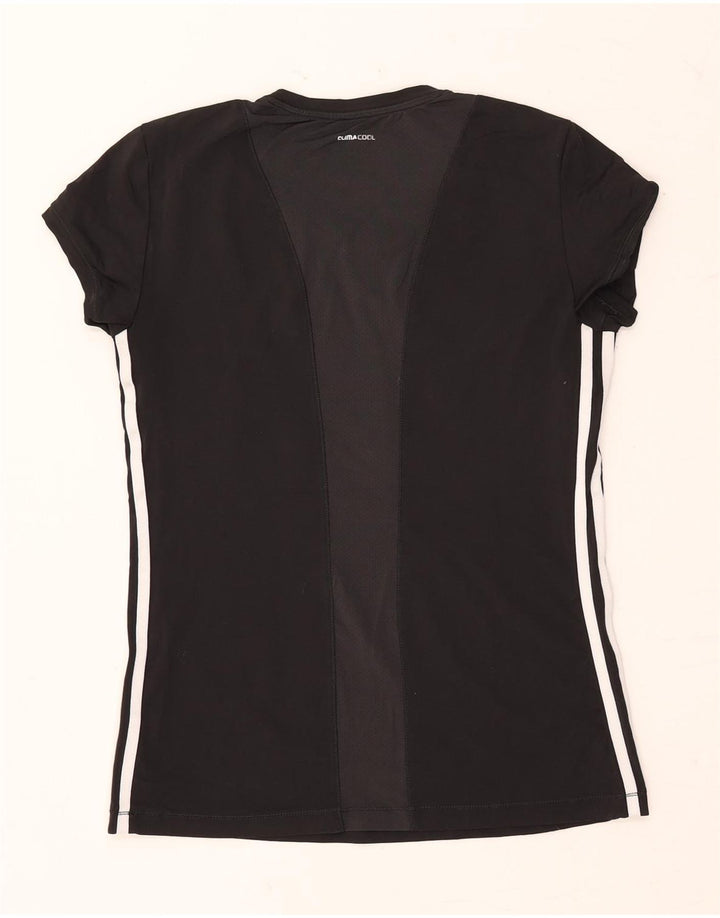 ADIDAS Womens Climacool T-Shirt Top UK 12/14 Médio Preto