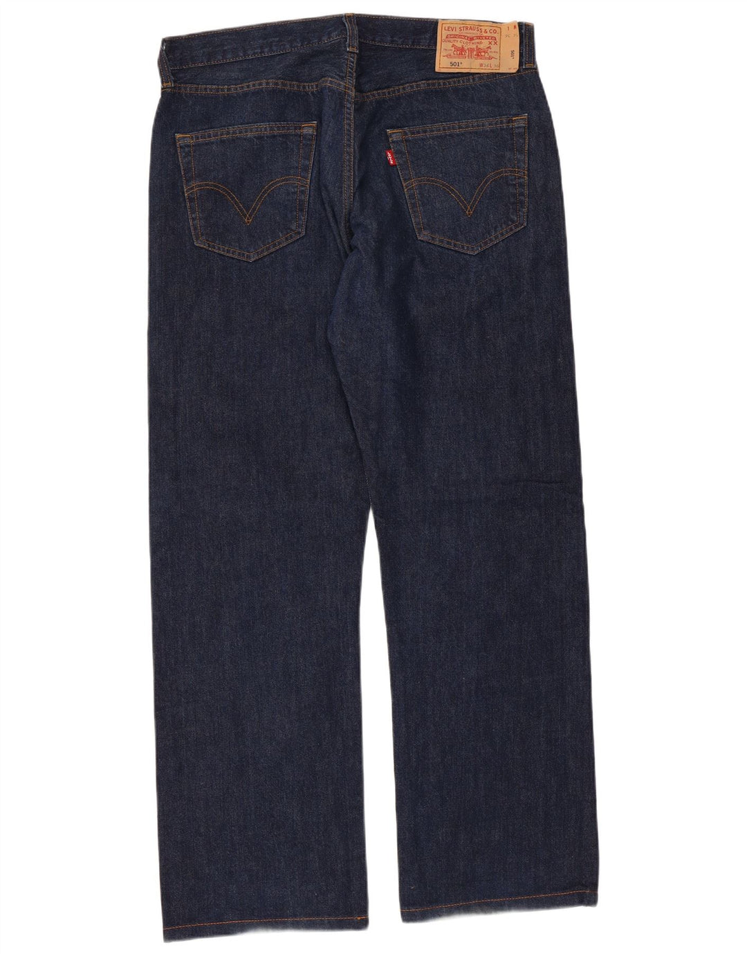 LEVI'S Mens 501 Straight Jeans W36 L30 Navy Blue Cotton Vintage Levi's and Second-Hand Levi's from Messina Hembry 