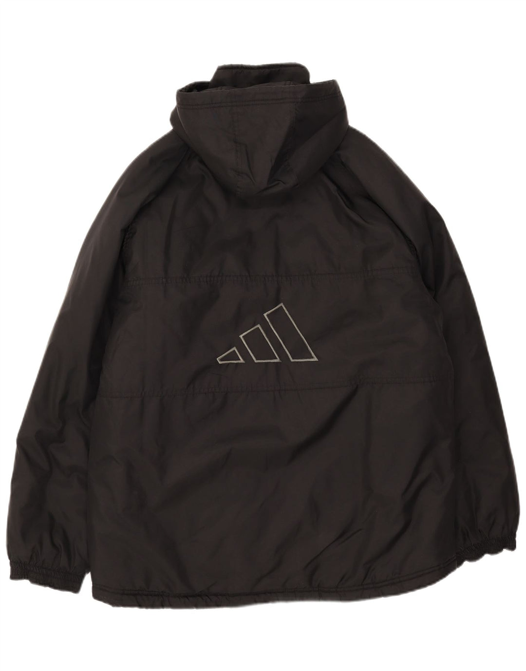 Jaqueta acolchoada com capuz gráfico masculino Adidas Reino Unido 38/40 poliéster preto médio