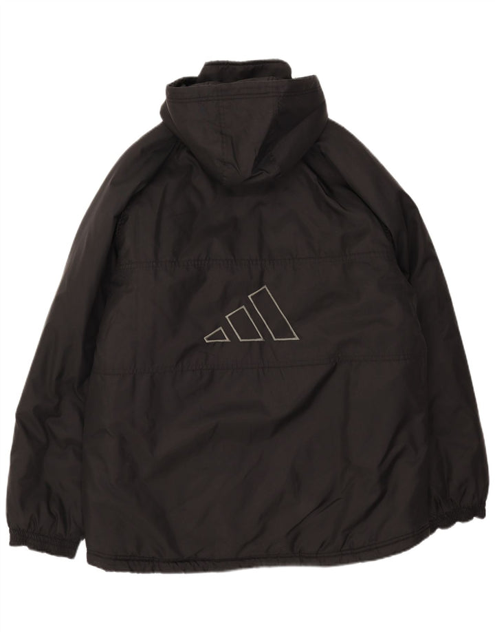 Jaqueta acolchoada com capuz gráfico masculino Adidas Reino Unido 38/40 poliéster preto médio