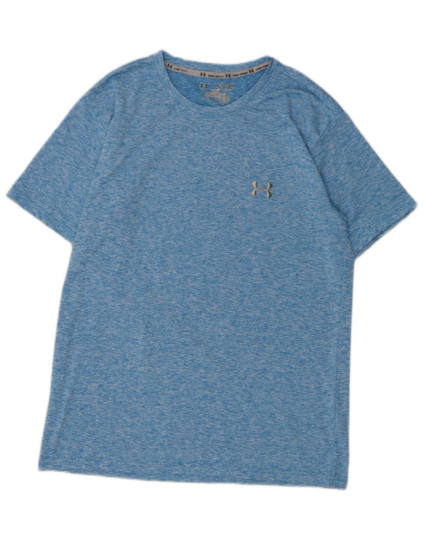 Under Armour Mens Heat Gear T-Shirt Top XL Blue Flecked