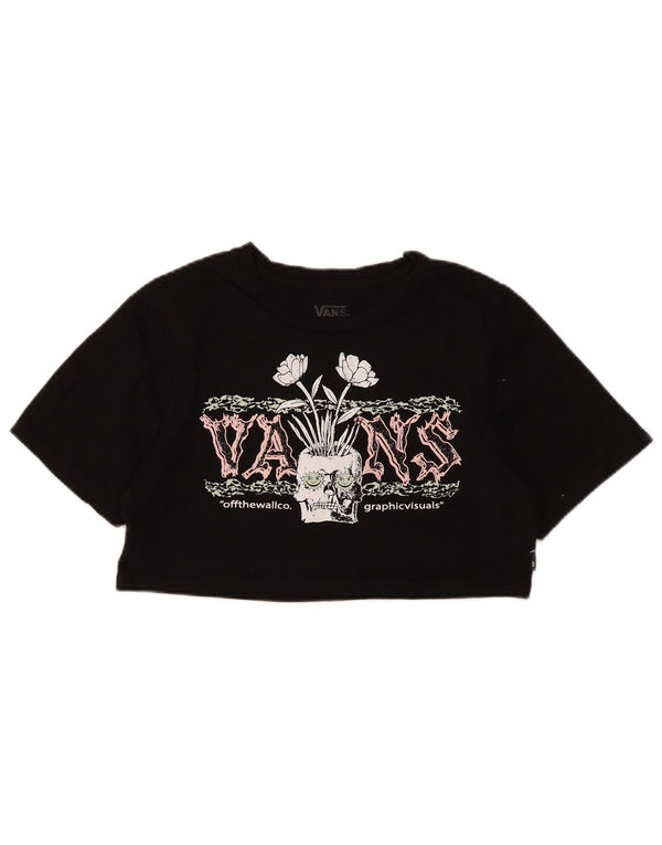 Camiseta feminina Vans Crop Graphic UK 12 médio algodão preto