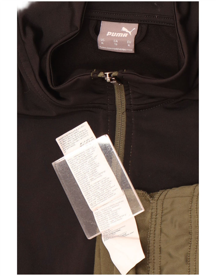 Puma Mens Tracksuit Top Jaqueta XL Khaki Colourblock Poliéster