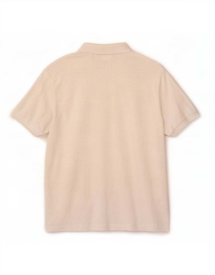 Camisa polo masculina Lacoste tamanho 3 pequeno algodão branco
