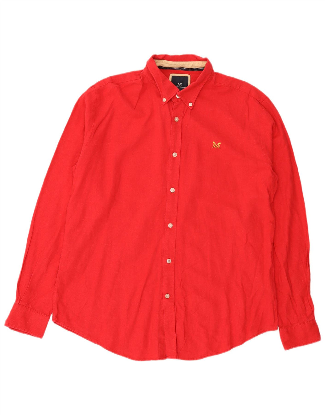 Crew Clothing Camisa masculina grande linho vermelho