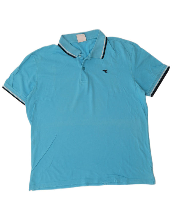 Camisa polo masculina Diadora XL azul algodão