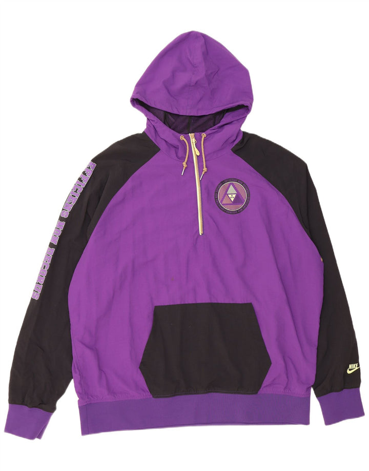 Nike masculino pulôver com capuz jaqueta superior 2XL roxo colorblock nylon