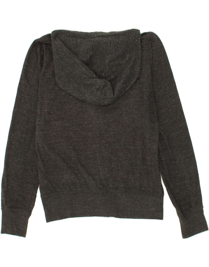 NIKE Womens Zip Hoodie Sweater UK 14 Medium Grey Flecked Cotton Vintage Nike and Second-Hand Nike from Messina Hembry 